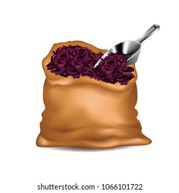 Rice in sack vector illustration