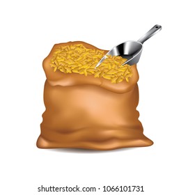 Rice in sack vector illustration