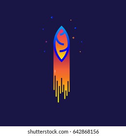 rice seed Color gradation. sign symbol for web, modern design vector on blue background. logo. icon.