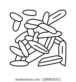 rice seed line icon vector. rice seed sign. isolated contour symbol black illustration