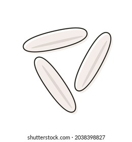 Logo de la semilla de arroz Signo de cereal circular.