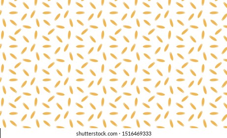 Rice seed vector. Rice seed pattern wallpaper. free space for text. rice on white background.