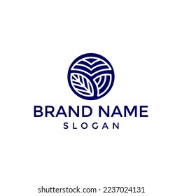 rice seeds logo design vector template