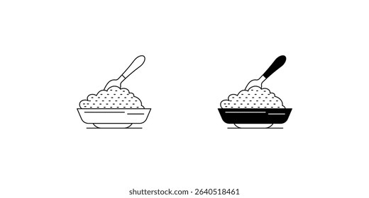 rice set icon with white background vector stock illustration