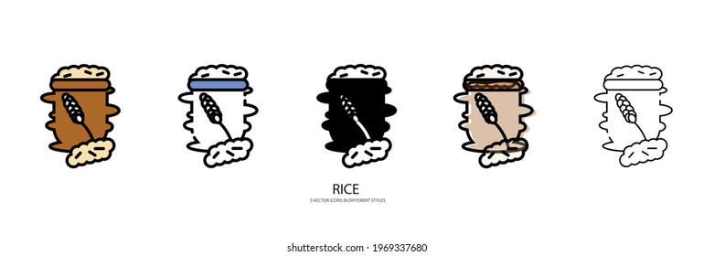 rice set vector type icon