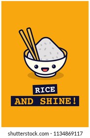 Rice and Shine Pun Poster Design