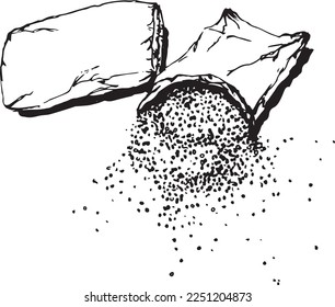 Esbozo de arroz vectorizado. Negro aislado sobre fondo blanco. Uso para portada de libros e imagen 