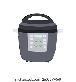 rice slow cooker cartoon. beans pasta, curry oatmeal, dessert casserole rice slow cooker sign. isolated symbol vector illustration