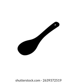 Rice spoon silhouette vector flat illustration design.