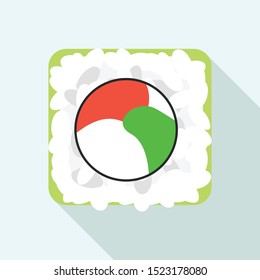 Rice sushi icon. Flat illustration of rice sushi vector icon for web design