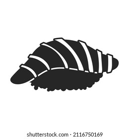 Icono vector de sushi de arroz.Icono vector negro aislado en sushi de arroz de fondo blanco.