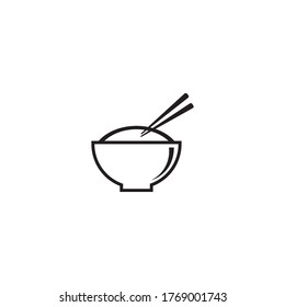 Diseño de icono vectorial de plantilla de arroz