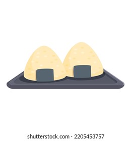 Vector de caricatura de icono de tempura de arroz. La comida asiática. Cocina de cocina