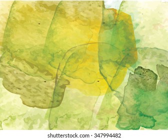 Rice terrace abstract , fields created with brush stocke watercolor look,vector illustration