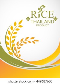 Rice Thailand food Logo Product and Background Thai Arts.