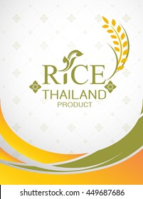 Rice Thailand food Logo Product and Background Thai Arts.