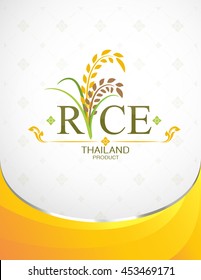 Rice Thailand food Logo Product and Background Thai Arts.