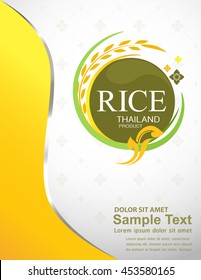 Rice Thailand food Logo Product and Background Thai Arts.