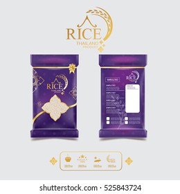 Rice Thailand food Logo Product and Background Thai Arts.