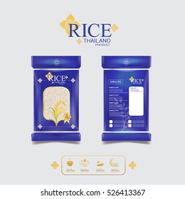 Rice Thailand food Logo Product and Background Thai Arts.