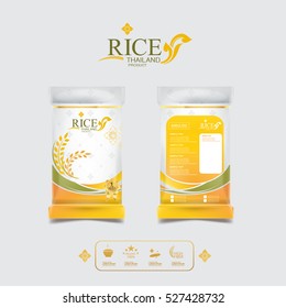 Rice Thailand food Logo Product and Background Thai Arts.