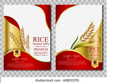 Rice Thailand food Logo Products and Fabric Background Thai Arts,  banner and poster template design rice food.