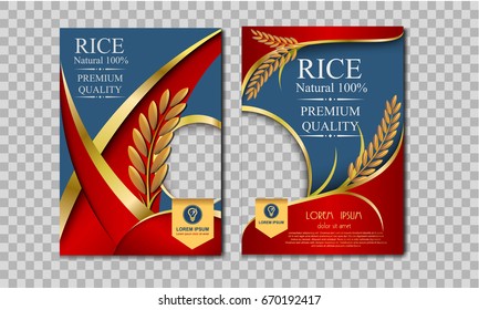 Rice Thailand food Logo Products and Fabric Background Thai Arts,  banner and poster template design rice food.