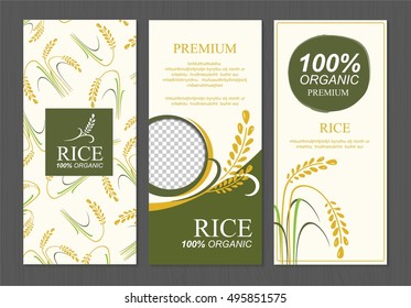 Rice Thailand food product vector design, banner and poster template design rice food. 