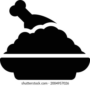 rice vector glyph flat icon