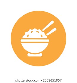 Rice vector gylph Circle Icon. Eps 10 file