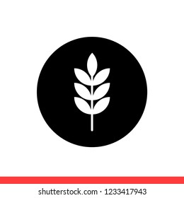 Rice vector icon, bowl symbol. Simple, flat design for web or mobile app