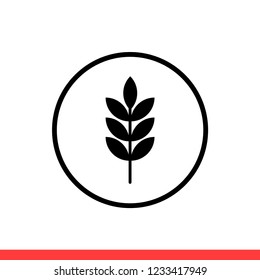 Rice vector icon, bowl symbol. Simple, flat design for web or mobile app