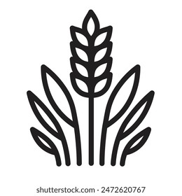 Rice Vector Line Icon Design