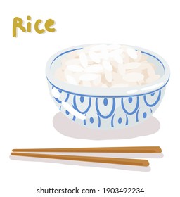 Rice Vector on white  background