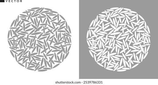 Rice vector. White rice on gray background