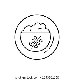 Rice, vegan icon. Simple line, outline vector elements of vegetarian icons for ui and ux, website or mobile application