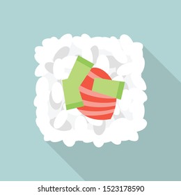 Rice vegetables sushi icon. Flat illustration of rice vegetables sushi vector icon for web design