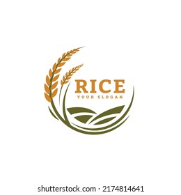 Rice or wheat grain agriculture logo design for your business and product names or for all your ideas