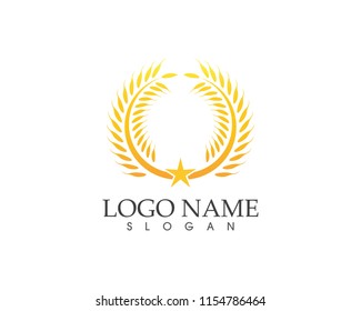 Rice wheat icon logo vector template