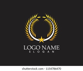 Rice wheat icon logo vector template