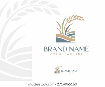 rice or wheat logo or icon design illustration