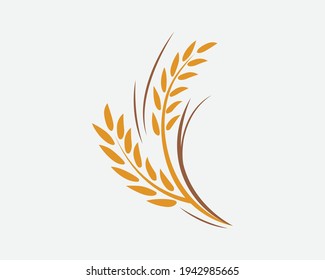 Rice and wheat logo template suitable for businesses and product names. This stylish logo design could be used for different purposes for a company, product, service or for all your ideas.	