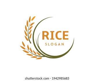 Rice and wheat logo template suitable for businesses and product names. This stylish logo design could be used for different purposes for a company, product, service or for all your ideas.	