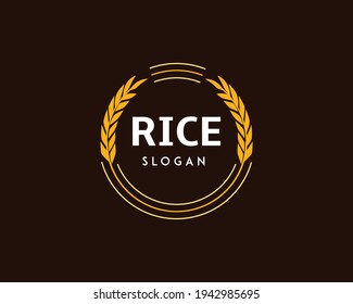 Rice and wheat logo template suitable for businesses and product names. This stylish logo design could be used for different purposes for a company, product, service or for all your ideas.	