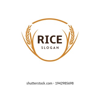 Plantilla de logotipo de arroz y trigo adecuada para empresas y nombres de productos. Este diseño elegante del logotipo puede ser utilizado para diferentes propósitos para una empresa, producto, servicio o para todas sus ideas.	