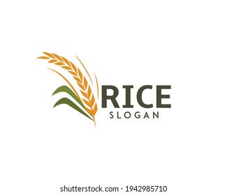 Rice and wheat logo template suitable for businesses and product names. This stylish logo design could be used for different purposes for a company, product, service or for all your ideas.	