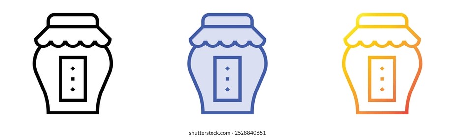 rice wine icon. Linear, Blue Fill and Gradient Style Design Isolated On White Background
