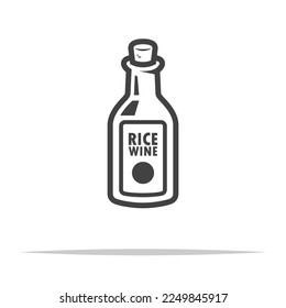 Icono de sake de vino de arroz vector transparente aislado