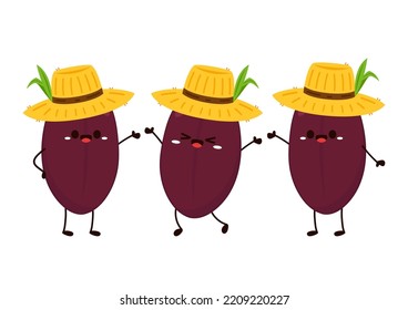 Riceberry characte cartoon. Riceberry vector. Riceberry on white background.