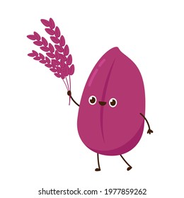 Riceberry character design. Riceberry vector. Riceberry on white background.